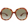 Gucci Tortoiseshell-effect Round-frame Sunglasses In Havana Havana Brown
