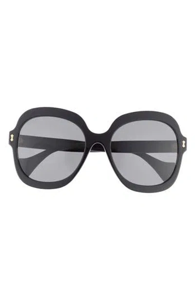 Gucci 57mm Round Sunglasses In Black