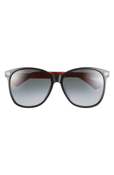 Gucci 58mm Cat Eye Sunglasses In Black
