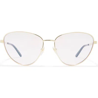 Gucci 58mm Cat Eye Sunglasses In Gold Gold Pink
