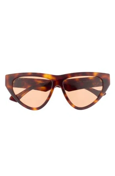 Gucci 58mm Cat Eye Sunglasses In Havana Havana Brown