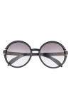 Gucci 58mm Fashion Round Sunglasses In Black