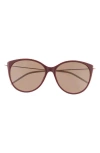 Gucci 58mm Fashion Round Sunglasses In Burgundy Gold Brown