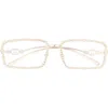 Gucci 58mm Rectangular Sunglasses In Gold