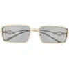 Gucci 58mm Rectangular Sunglasses In Gold