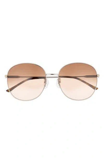 Gucci 59mm Polarized Round Sunglasses In Brown