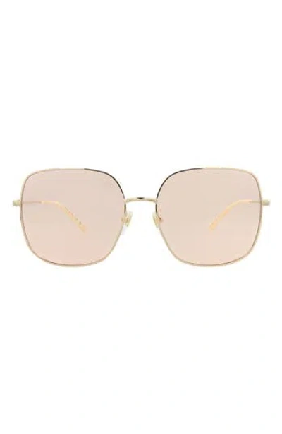 Gucci 59mm Rectangular Sunglasses In Pink