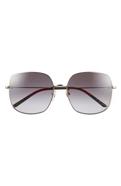 Gucci 59mm Square Sunglasses In Gold