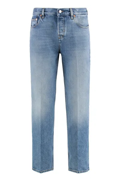 Gucci 5-pocket Straight-leg Cotton Jeans In Blue