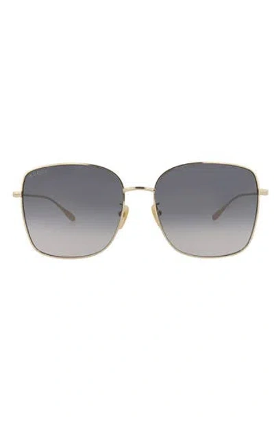Gucci 60mm Butterfly Sunglasses In Gold Gold Grey