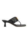 Gucci Quilted Leather Open Toe Mules With Spool Heel 8cm In Black