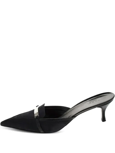 Pre-owned Gucci 60mm Gg Canvas Mules