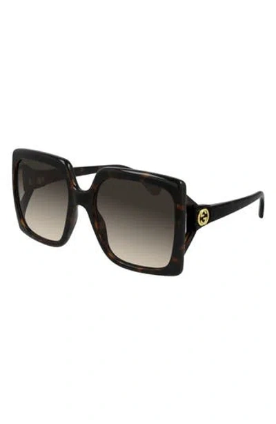 Gucci 60mm Gradient Square Sunglasses In Brown