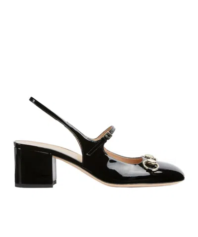 GUCCI GUCCI HORSEBIT DETAILED SQUARE TOE PUMPS