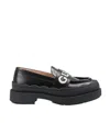 Gucci 60mm Logo-embossed Leather Loafers In Black
