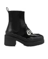 Gucci 60mm Logo-lettering Leather Boots In Black