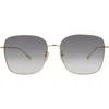 Gucci Square-frame Metal Sunglasses In Gold Gold Grey