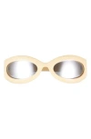 Gucci 60mm Oval Wrap Sunglasses In Gold