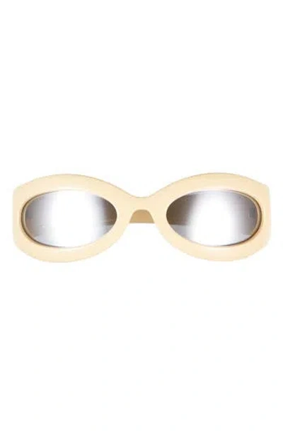 Gucci 60mm Oval Wrap Sunglasses In Gold