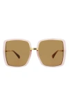 Gucci 60mm Oversize Butterfly Sunglasses In Brown