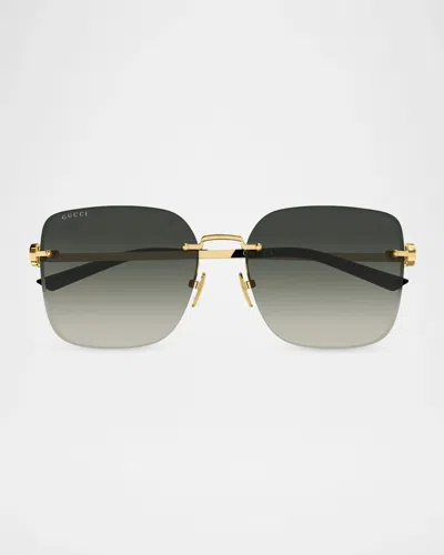Gucci 60mm Rimless Butterfly Sunglasses In Multi