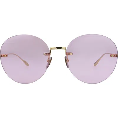 Gucci 60mm Round Sunglasses In Gold