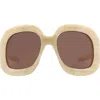 Gucci Oversized Tinted Sunglasses In Beige Beige Brown