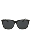 Gucci 60mm Square Rectangle Sunglasses In Black Black Grey
