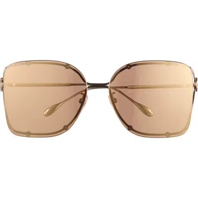 Gucci 60mm Square Sunglasses In Gold Gold Brown