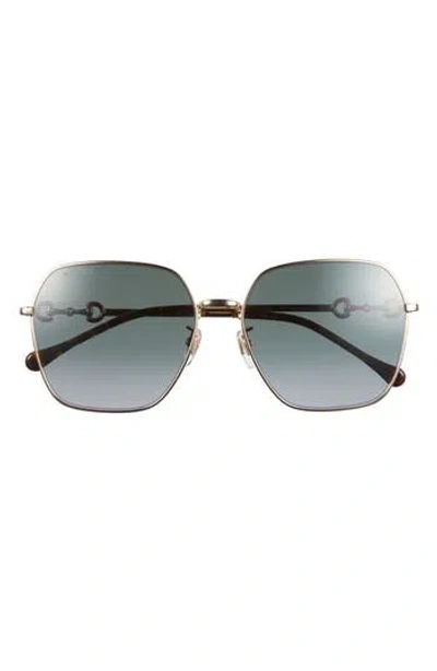 Gucci 60mm Square Sunglasses In Green