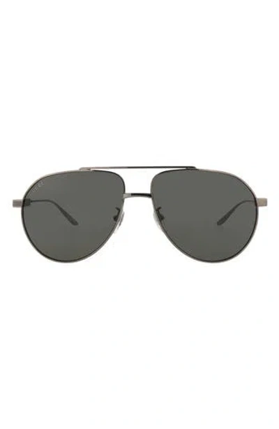 Gucci 61mm Aviator Sunglasses In Black