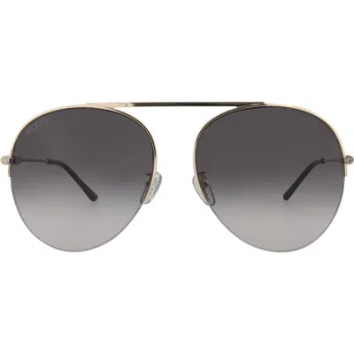 Gucci 61mm Aviator Sunglasses In Gold Gold Grey