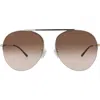 Gucci 61mm Aviator Sunglasses In Silver Silver Brown