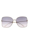 Gucci 62mm Oversize Gradient Square Sunglasses In Gray