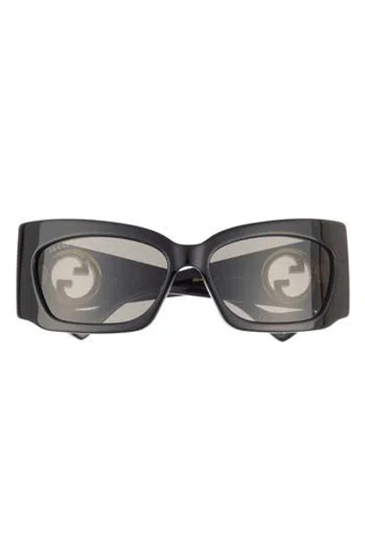 Gucci 62mm Rectangular Sunglasses In Black