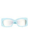 Gucci 62mm Rectangular Sunglasses In Blue