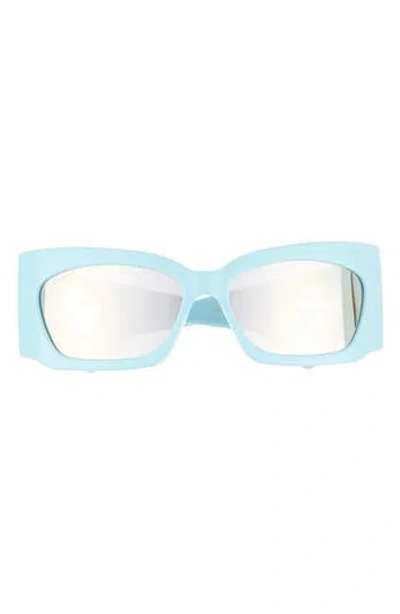 Gucci 62mm Rectangular Sunglasses In Blue