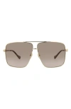 Gucci 63mm Oversize Square Sunglasses In Brown