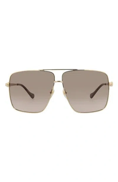 Gucci 63mm Oversize Square Sunglasses In Brown