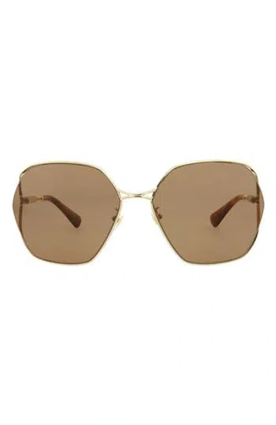 Gucci 63mm Oversize Sunglasses