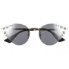 Gucci 64mm Cat Eye Sunglasses In Gold Gold Silver
