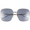 Gucci 64mm Novelty Oversize Square Sunglasses In Gold Gold Grey