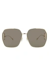 Gucci 64mm Novelty Square Sunglasses In Gold Gold Brown