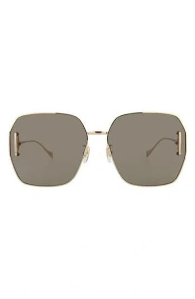 Gucci 64mm Novelty Square Sunglasses In Gold Gold Brown