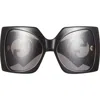 Gucci 64mm Shield Sunglasses In Black Black Grey