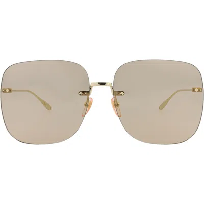 Gucci 65mm Novelty Square Sunglasses In Gold