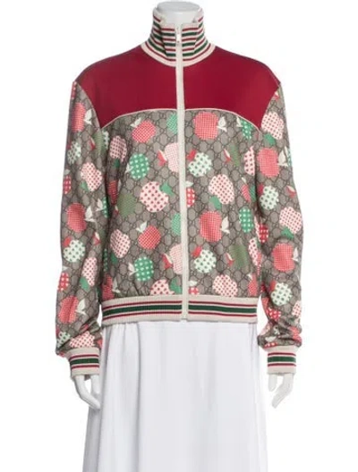 Pre-owned Gucci 662595 Printed Bomber Jacket W/ Tags