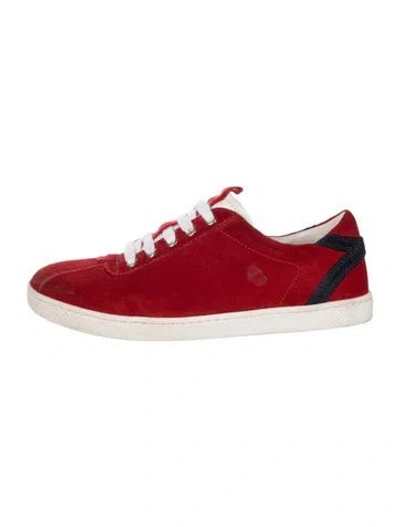 Pre-owned Gucci Babies' 6y Boys Suede Sneakers In Red