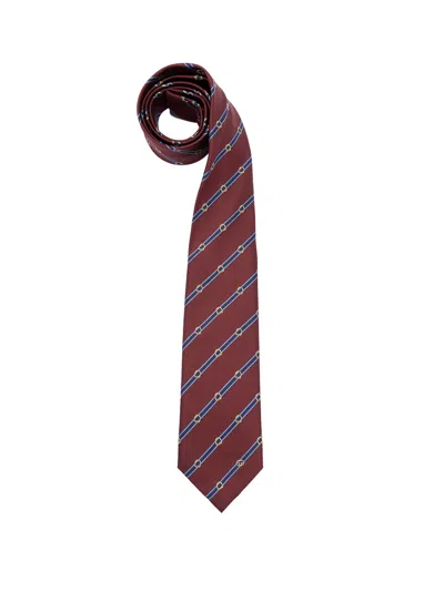 Gucci `7.0 Jacquard` Tie In Burgundy