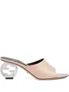 Gucci Interlocking G Leather Sandal In Neutral